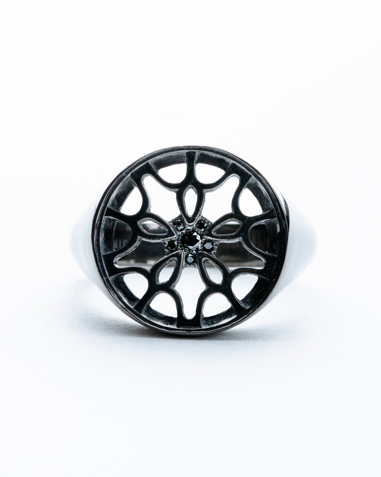 ORBIT OF LIFE (Black Rhodium Sterling Silver with Black Diamonds)