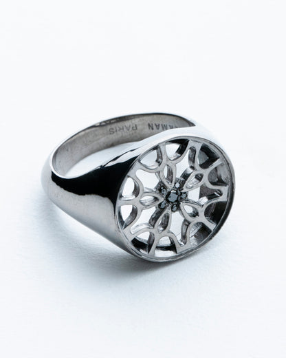 ORBIT OF LIFE (Black Rhodium Sterling Silver with Black Diamonds)
