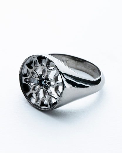 ORBIT OF LIFE (Black Rhodium Sterling Silver with Black Diamonds)