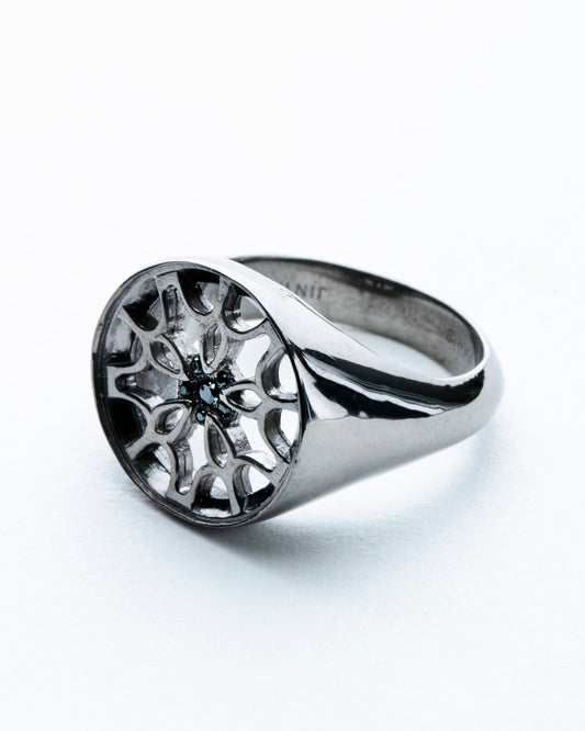 ORBIT OF LIFE (Black Rhodium Sterling Silver with Black Diamonds)